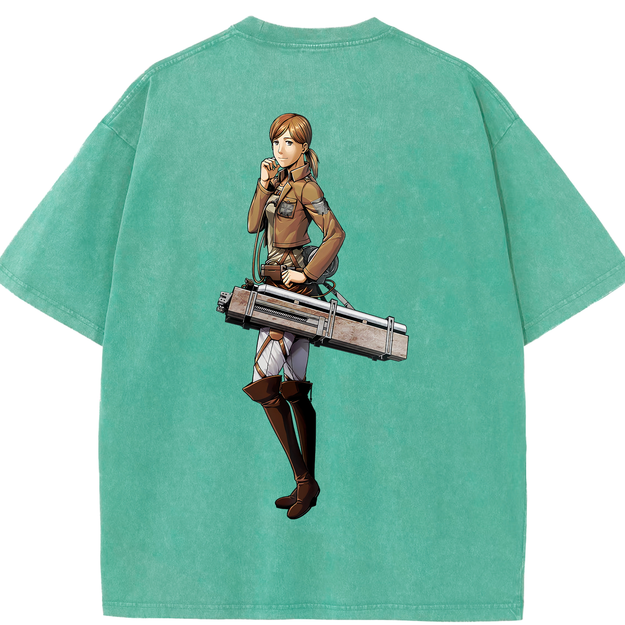 （画像用） 進撃の巨人 Attack on Titan 綿100% ヴィンテージ風 半袖Tシャツ（背面プリント）